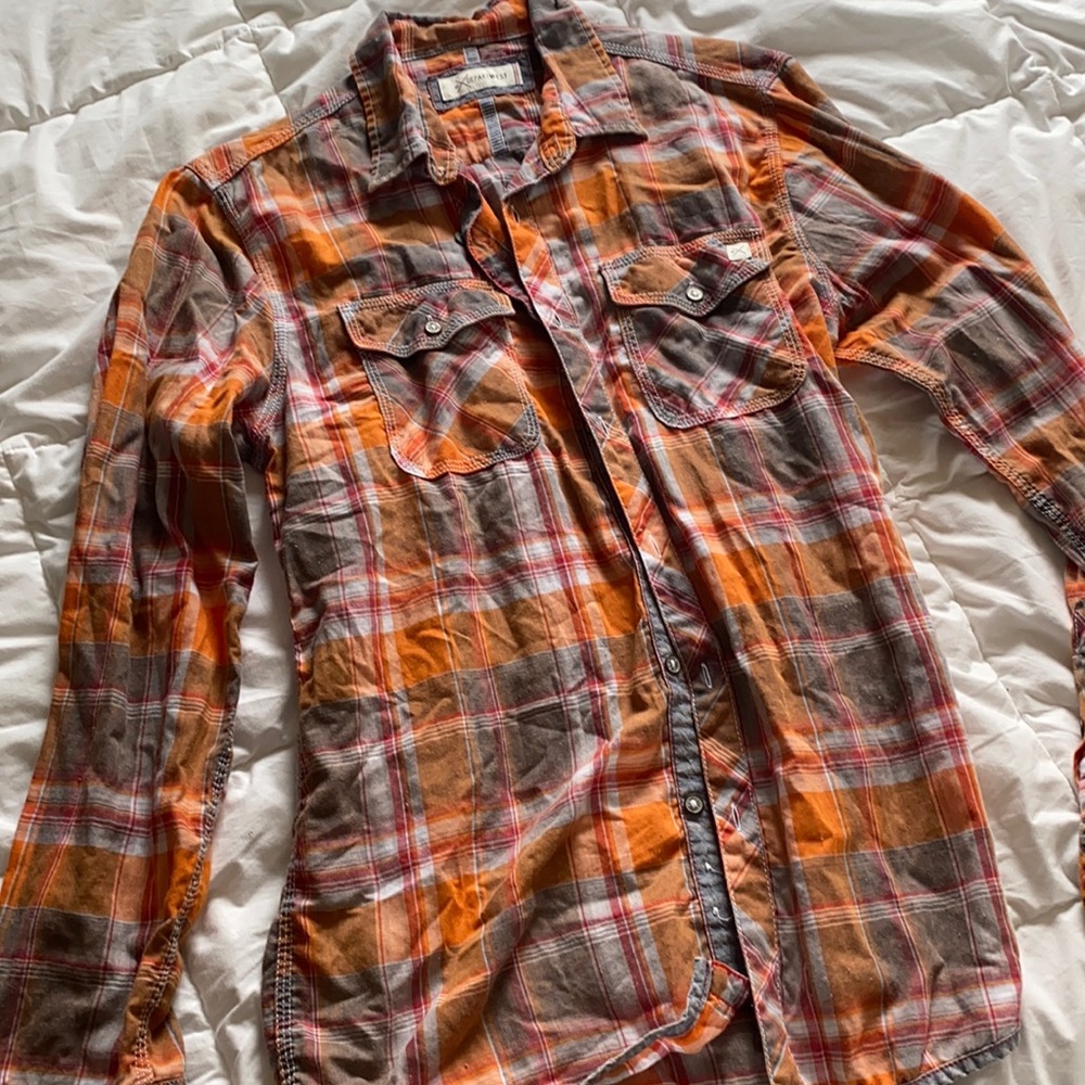 DepartWest medium orange/grey flannel